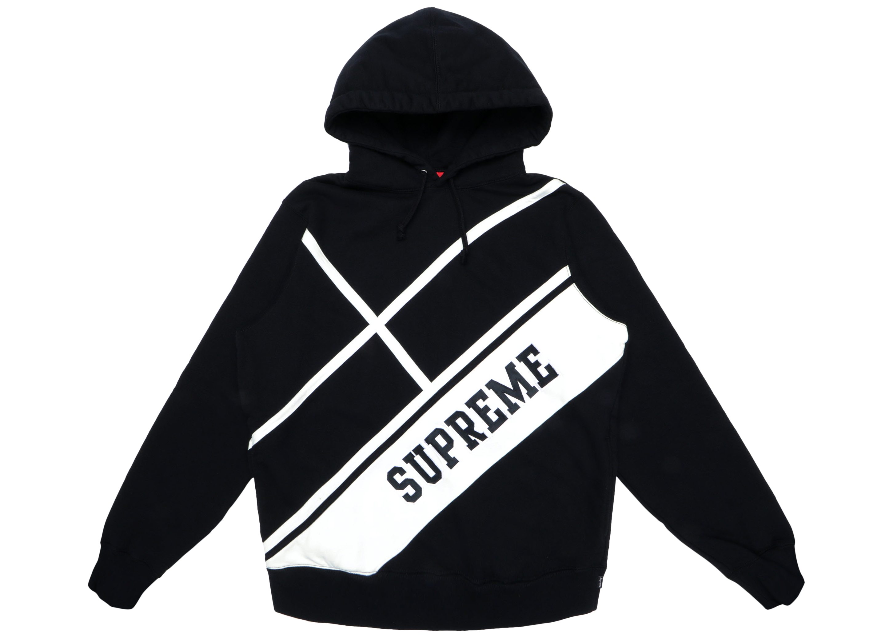 Supreme Diagonal Hooded Sweatshirt Black - SS18 Men's - US