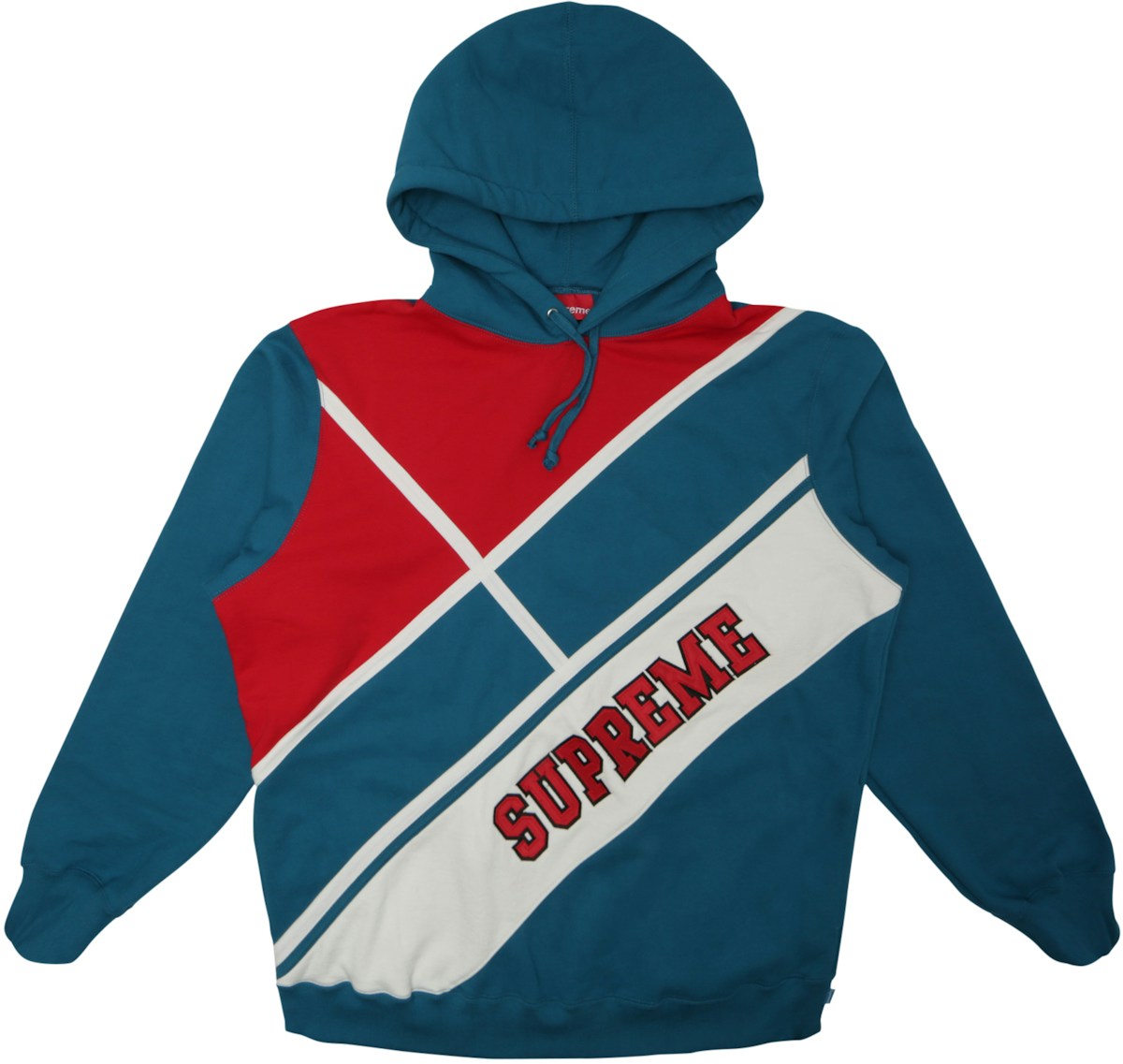 Supreme Diagonal Hooded Sweatshirt Dark Aqua - SS18