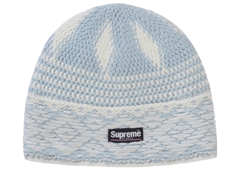 Pre-owned Supreme Diamond Beanie (fw25) In Light Blue