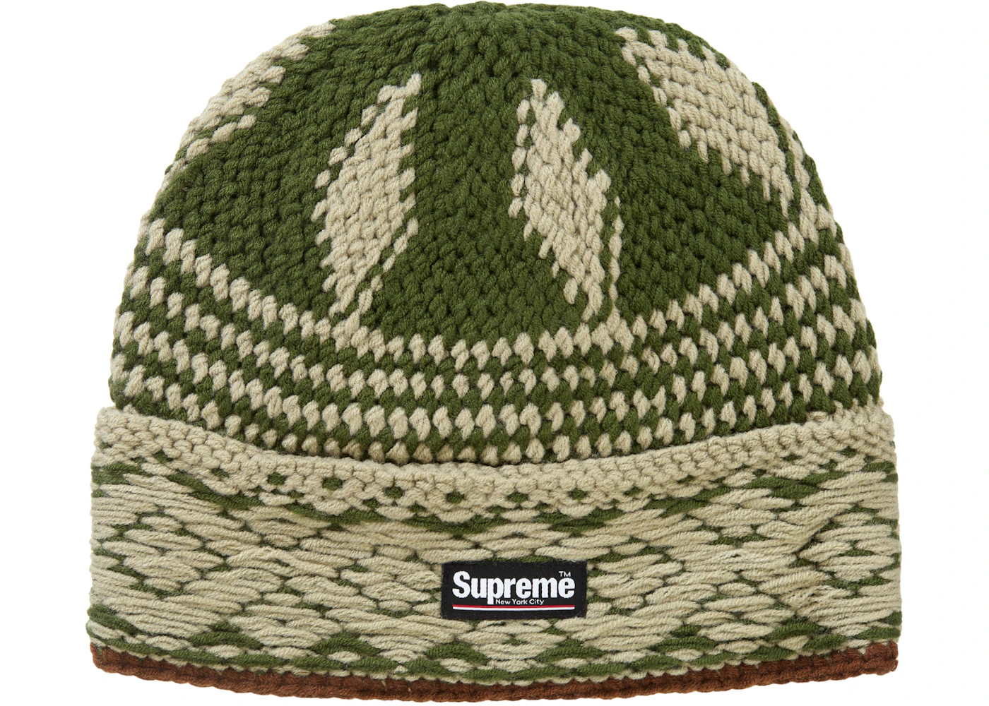 Supreme Diamond Beanie Green FW24 US