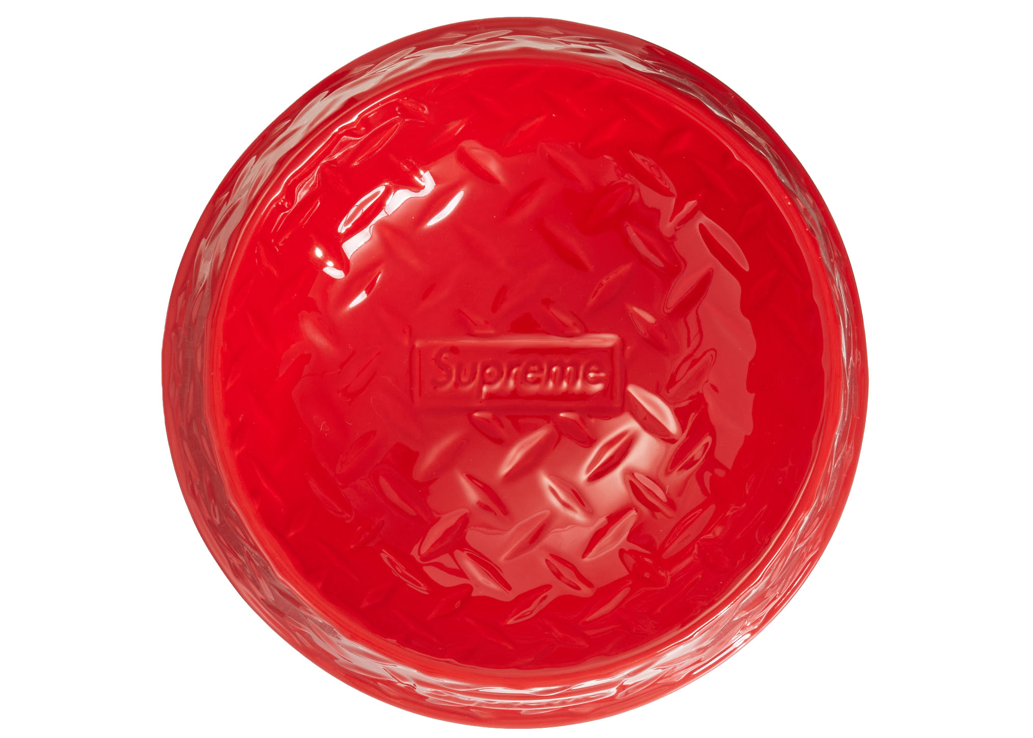 Supreme Diamond Plate Dog Bowl Red - SS23 - US