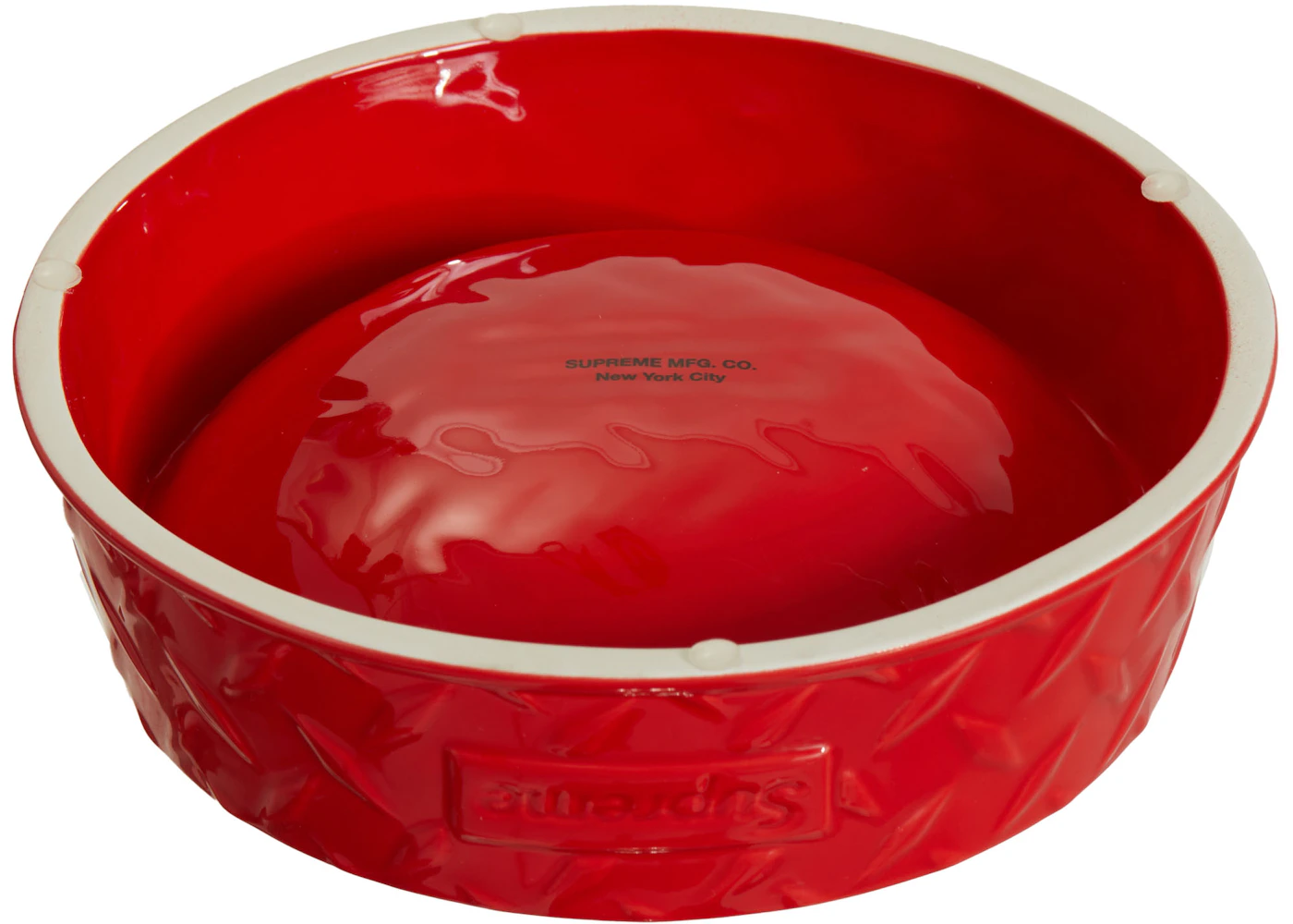 Supreme Diamond Plate Dog Bowl Red SS23 US supreme-diamond-plate-dog-bowl-red-ss23-us