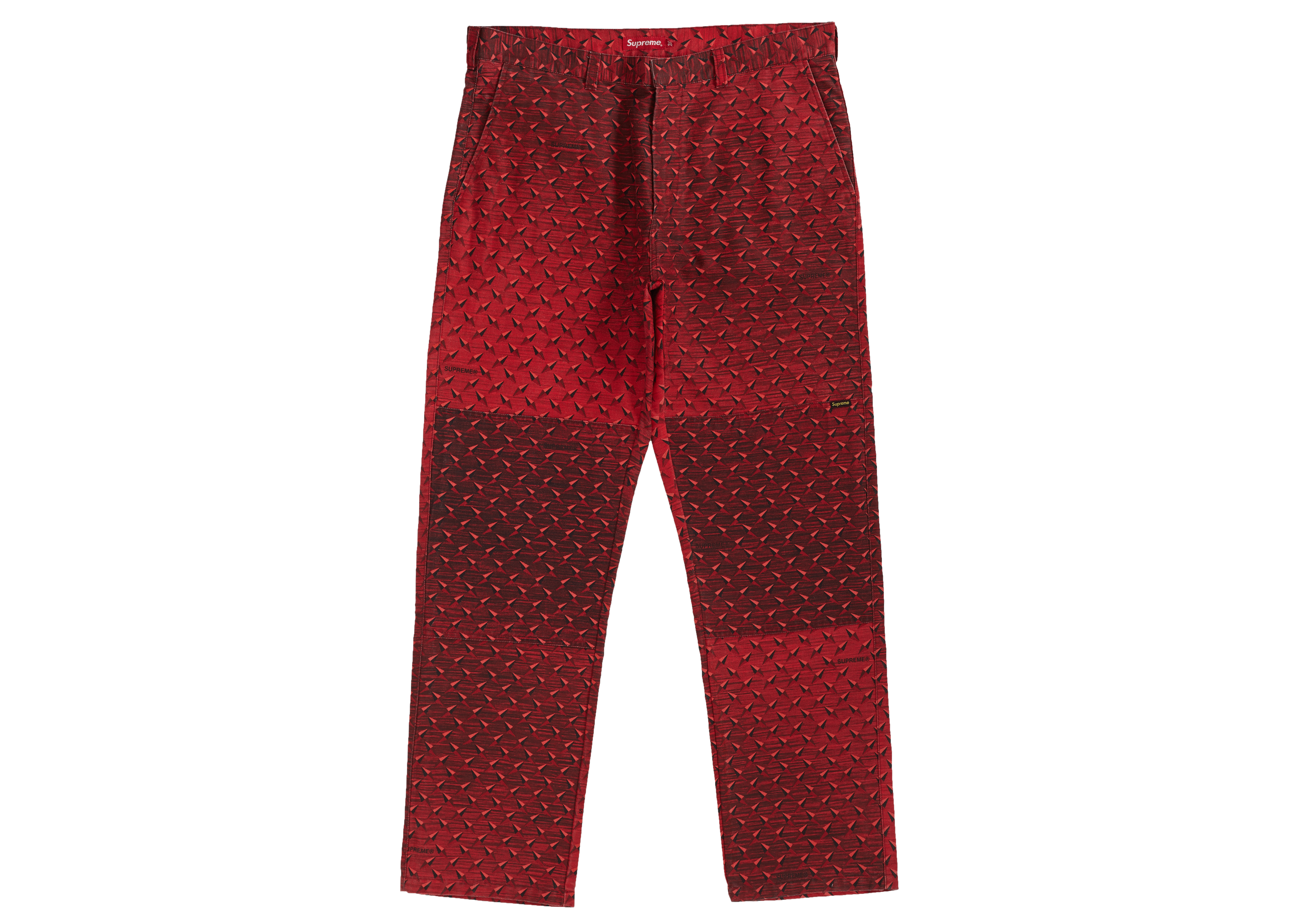 Supreme Diamond Plate Double Knee Work Pant Red Men's - SS19