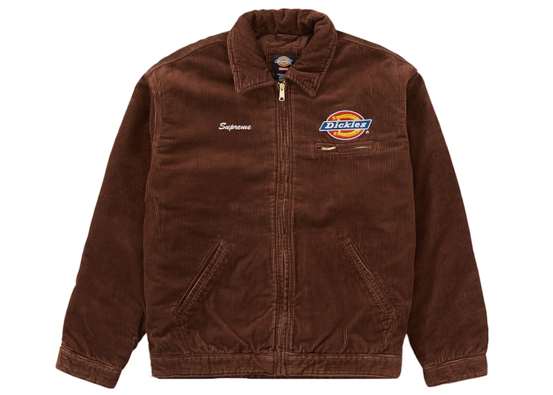 supreme Dickies corduroy work jacketジップボタンジップアップ