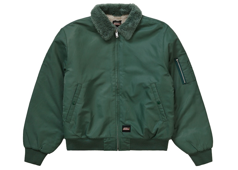 Supreme Dickies Fur Collar Bomber Jacket Green