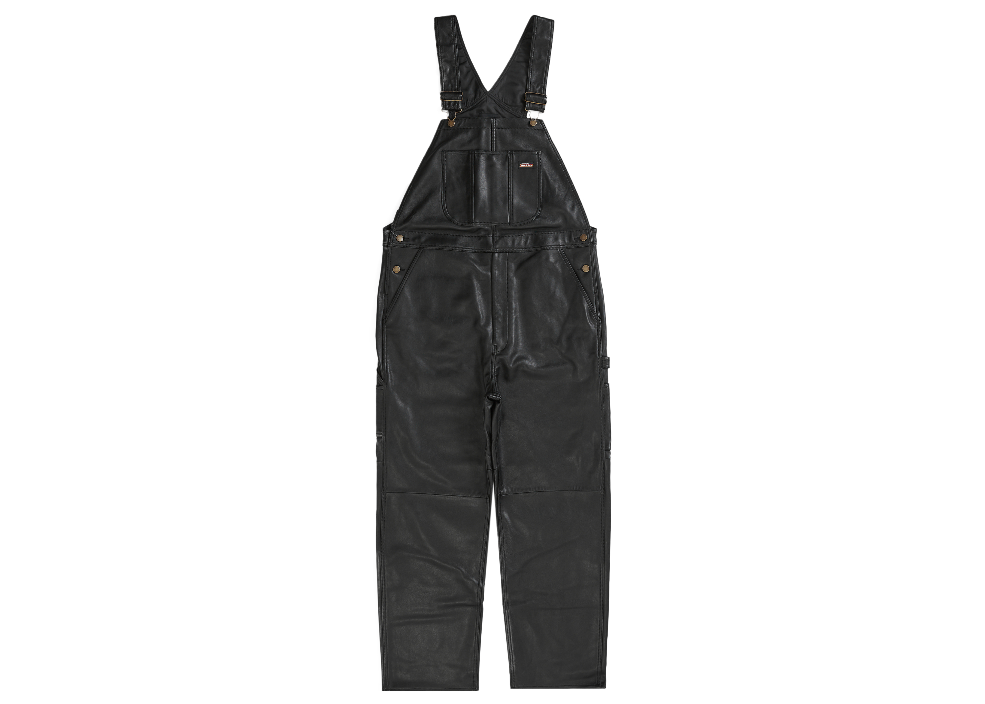 Supreme Dickies Leather Overalls Black