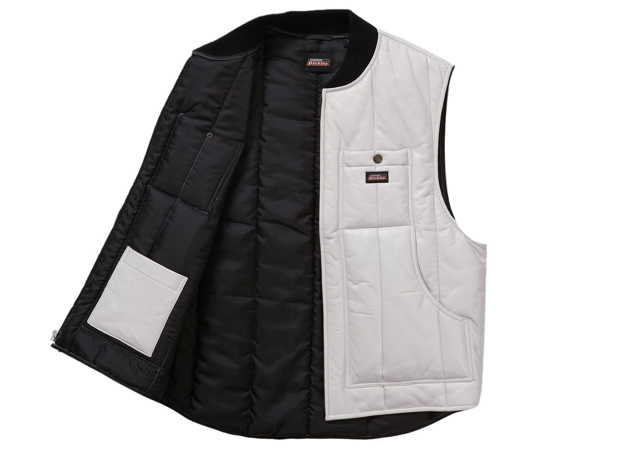 Supreme Dickies Leather Work Vest White
