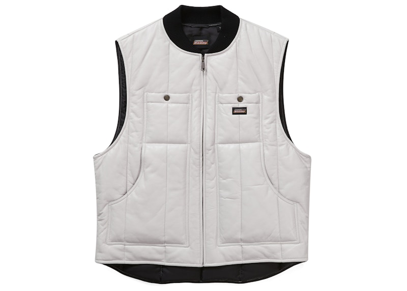 ダウンベストSupreme×Dickies Leather Work Vest\nWhite - ベスト