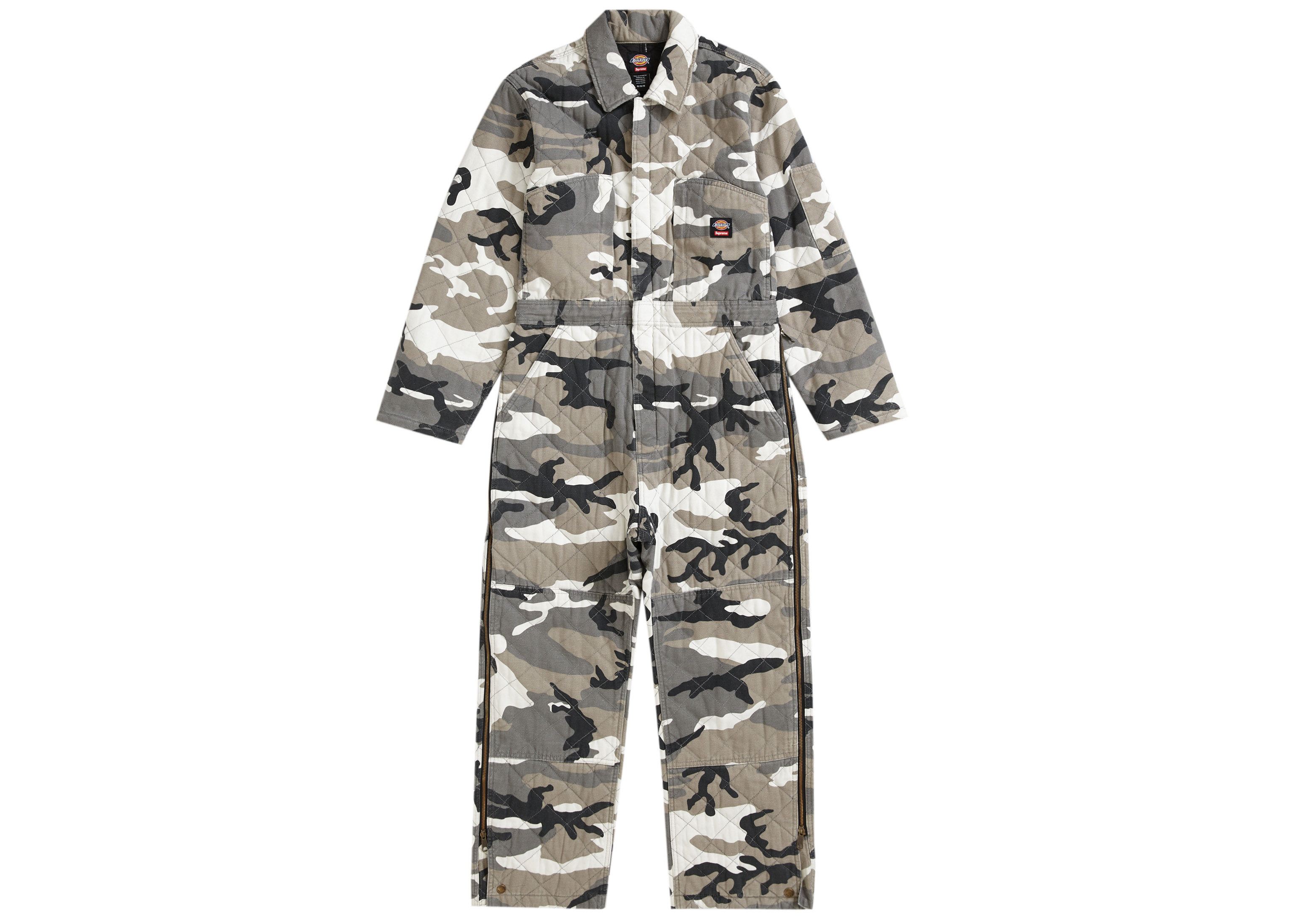 Supreme Dickies Quilted Denim Coverall Grey Camo