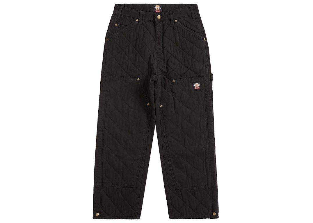 Pre-owned Supreme Dickies Quilted Double Knee Painter Pant Black