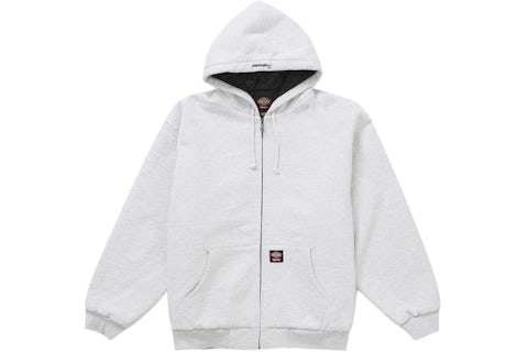 Dickies Mens White Zip Up Sweatshirt DICKIES Full Zip Workwear