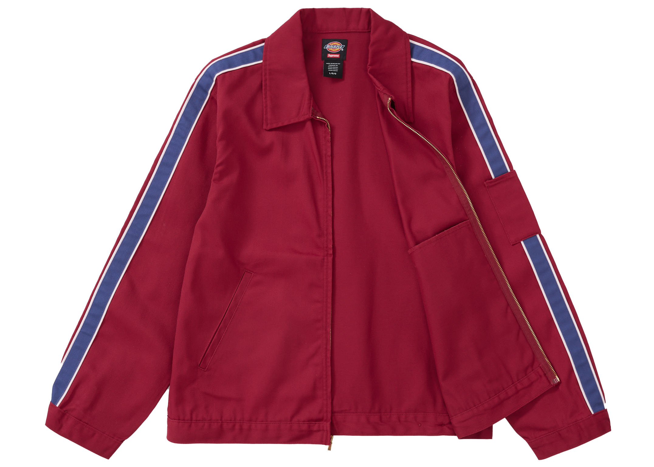 Supreme Dickies Stripe Eisenhower Jacket Maroon Men's - SS22 - US