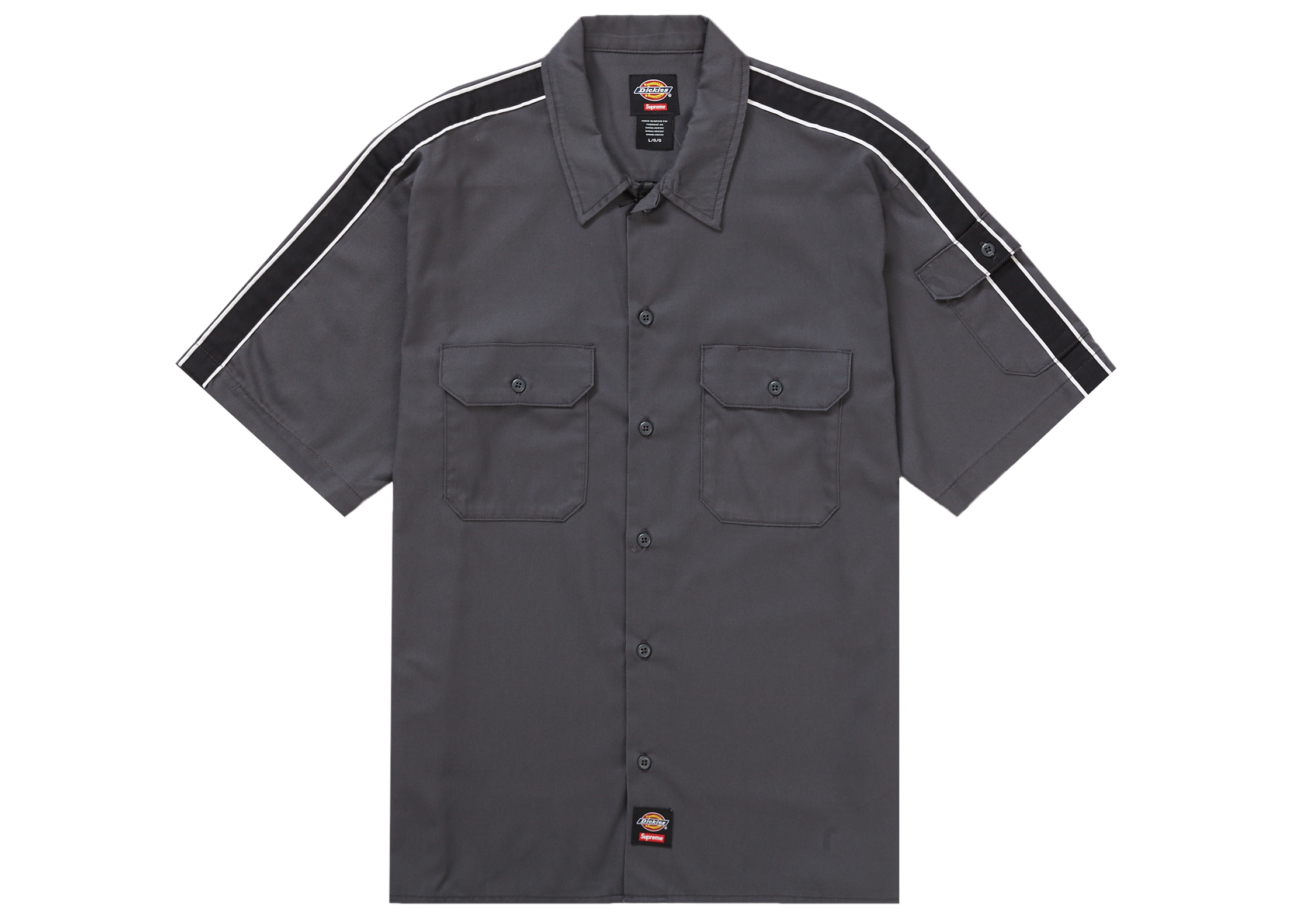 Supreme Dickies Stripe S/S Work Shirt Charcoal - SS22 Men's - US