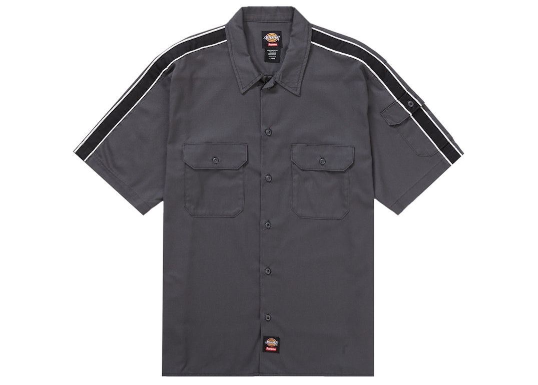 Pre-owned Supreme Dickies Stripe S/s Work Shirt Charcoal