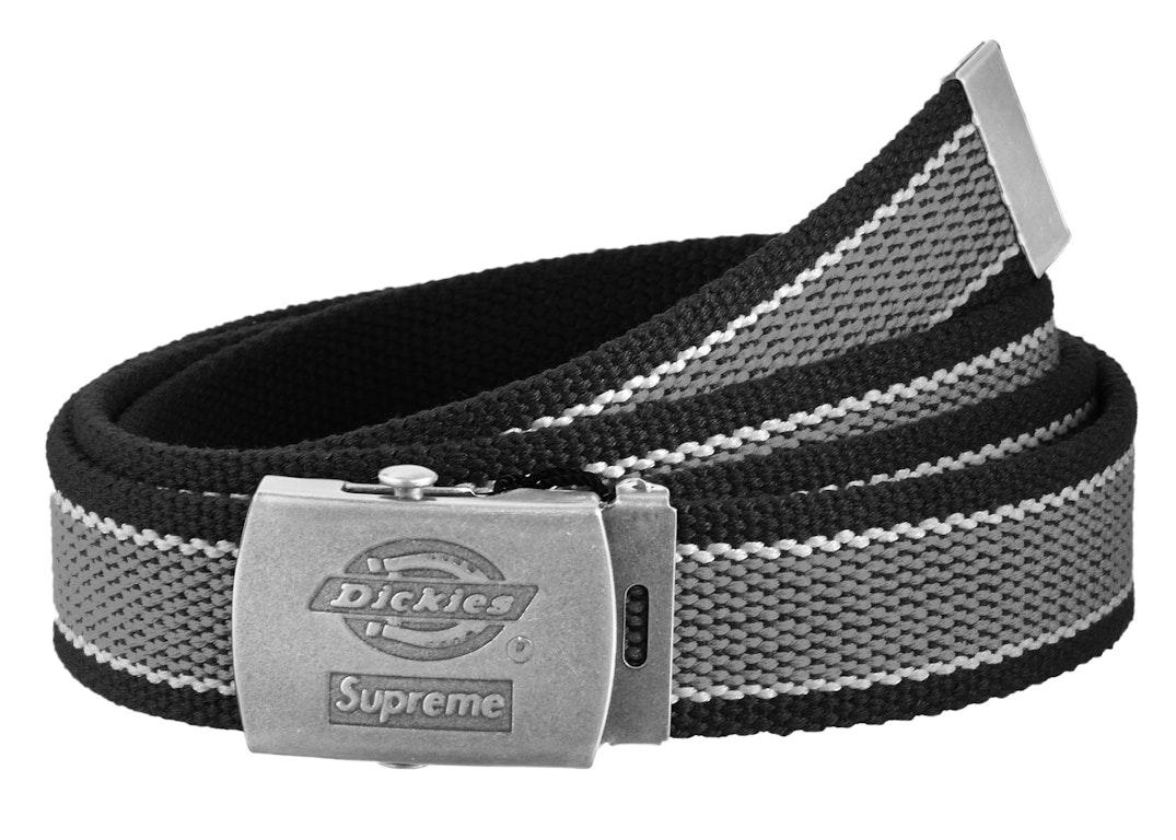 Pre-owned Supreme Dickies Stripe Webbing Belt Black