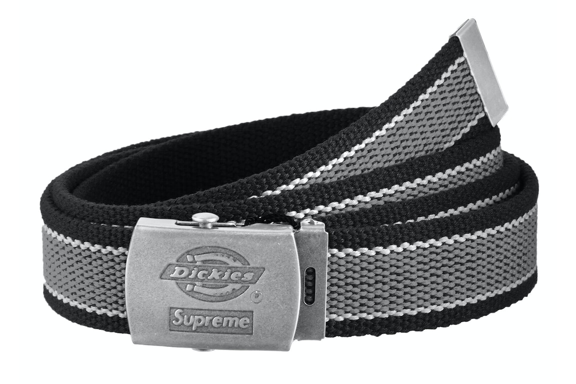 Pre-owned Supreme Dickies Stripe Webbing Belt Black