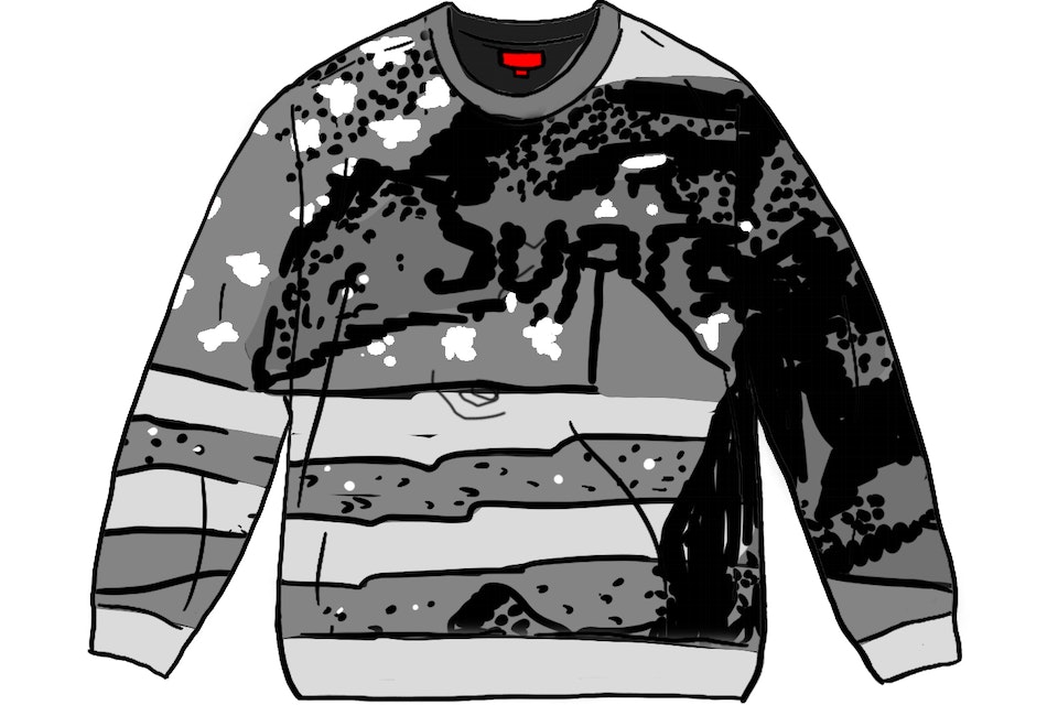 Supreme Digital Flag Sweater Black
