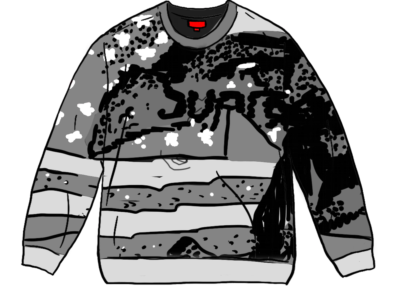 Supreme Digital Flag Sweater Black Men's - SS21 - US