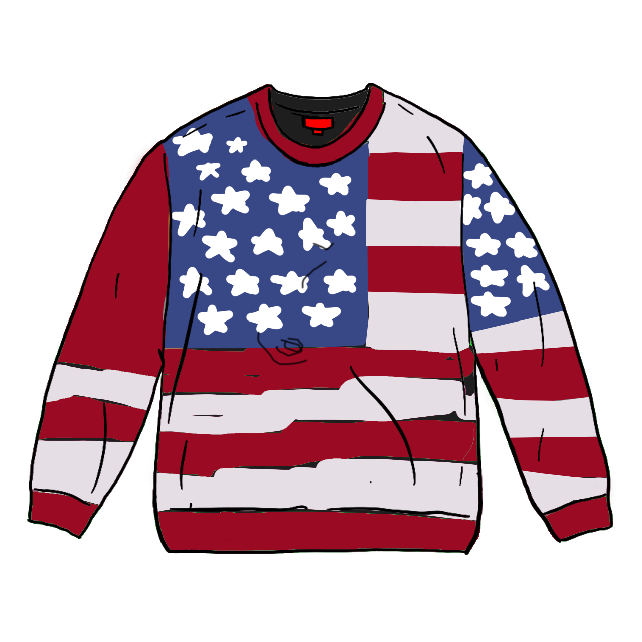Supreme Digital Flag Sweater Red