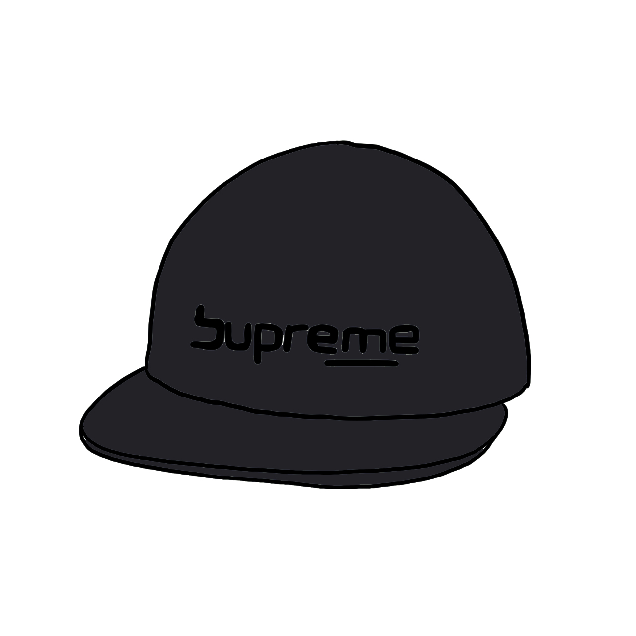 supreme Digital Logo 6-Panel Black