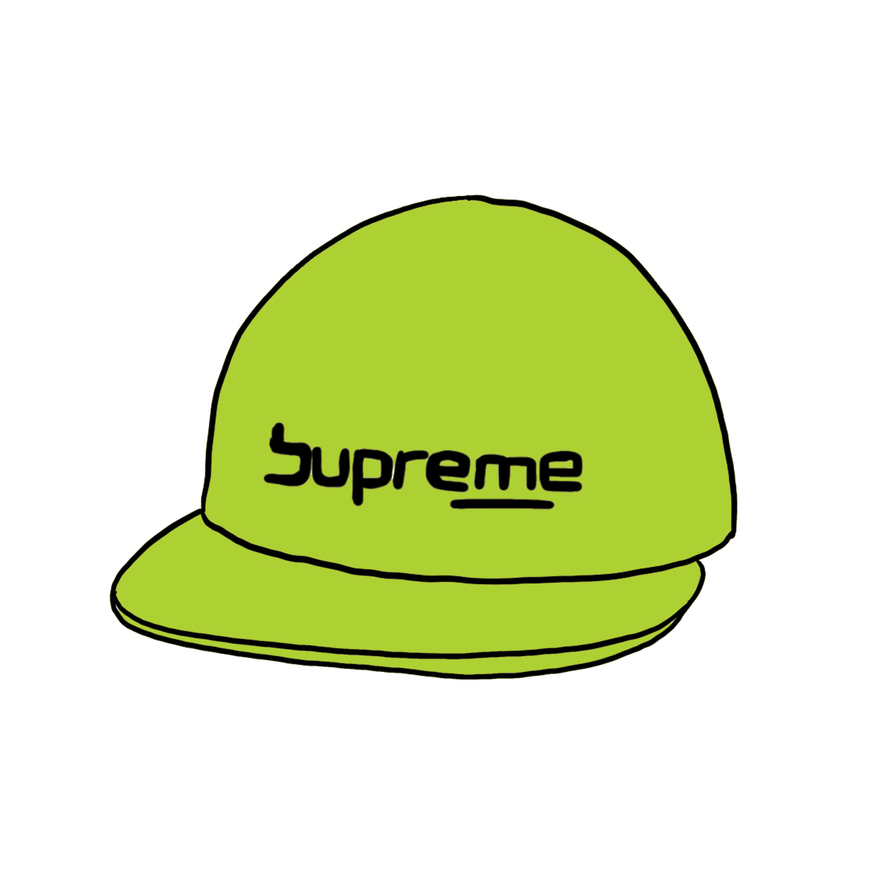帽子supreme  Digital Logo 6-panel lime