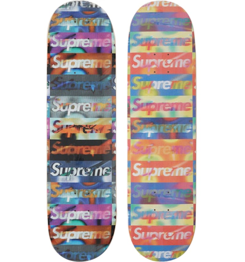 Supreme Distorted Logo Skateboard Deck Black/Yellow Set SS20 US