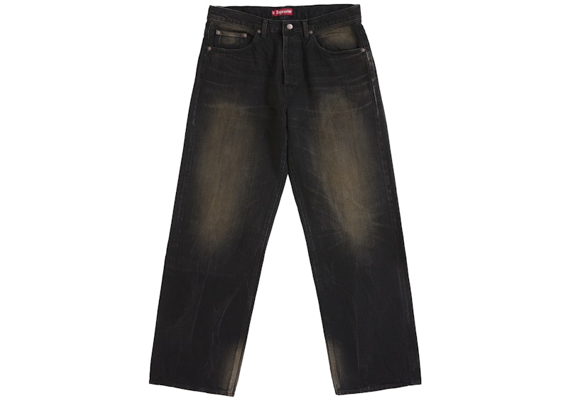 Supreme Distressed Loose Fit Selvedge Jean (FW25) Washed