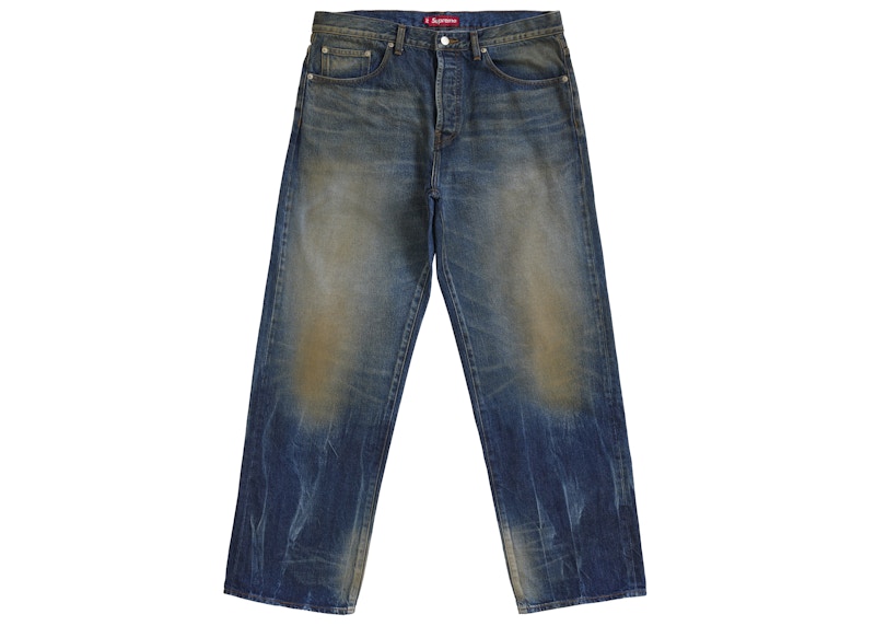 Supreme Distressed Loose Fit Selvedge Jean (SS26) Washed Indigo