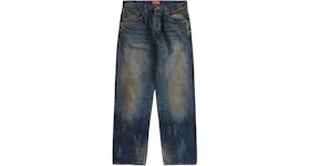 Supreme Distressed Loose Fit Selvedge Jean Washed Blue