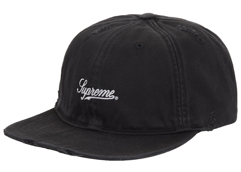 Supreme Script Logo 6-Panel ブラック 17ss Supreme Distressed Script 6-Panel Black - US