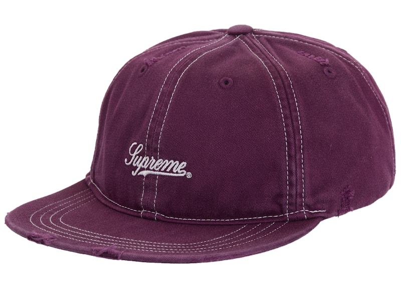 Supreme Distressed Script 6-Panel Red - FW25 - US