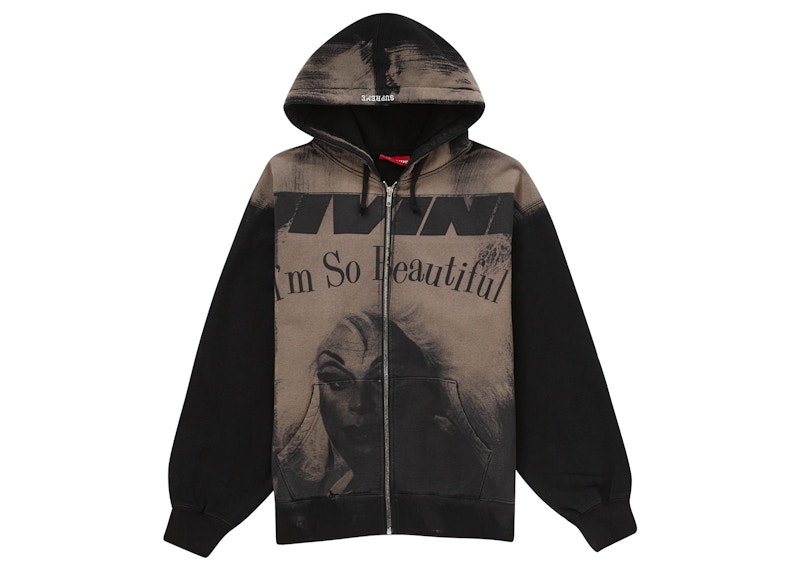 Supreme Divine Zip Up Hooded Sweatshirt Black メンズ - SS23 - JP