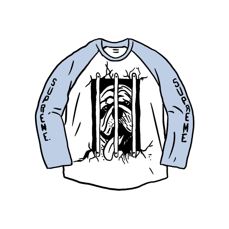 L】Supreme Dog Raglan L/S Top Blue 青-