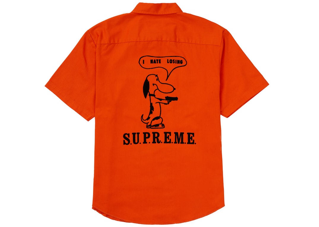 Pre-owned Supreme Dog S/s Work Shirt Orange