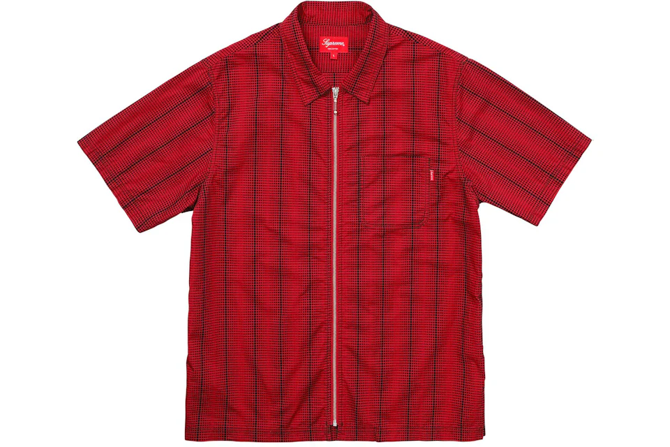Supreme Dots Zip Up Shirt Red