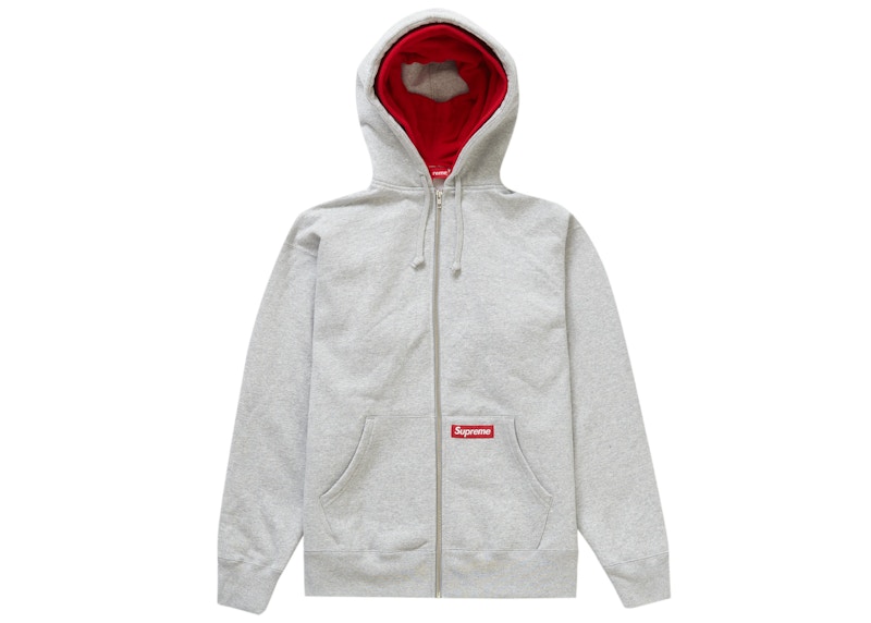 Supreme Double Hood Facemask Zip Up Hooded Sweatshirt Heather Grey 