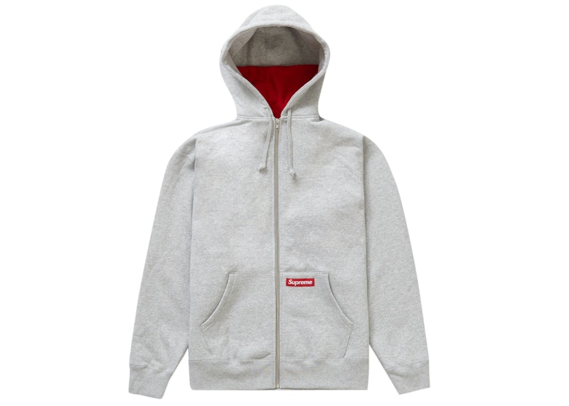 Supreme Double Hood Facemask Zip Up Hooded Sweatshirt Heather Grey ...