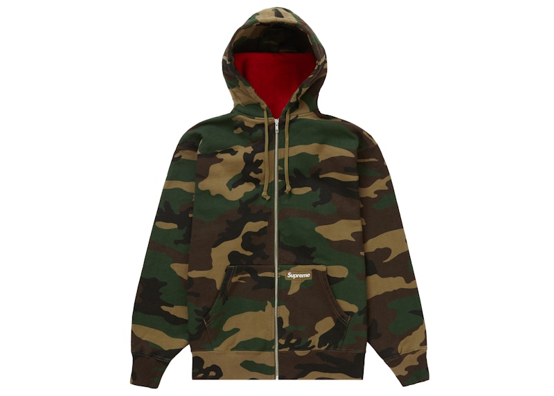 Supreme Double Hood Facemask Zip Up Hooded Sweatshirt Woodland