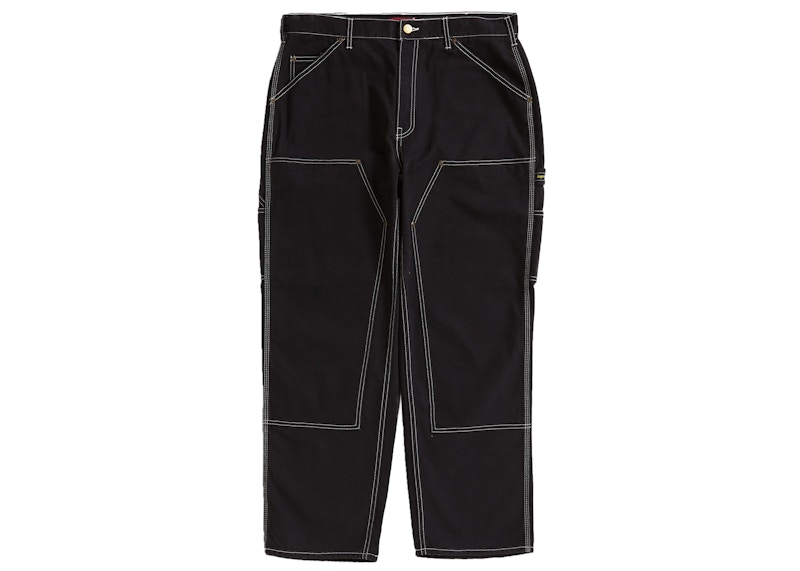 Supreme Double Knee Canvas Painter Pant Black Men's - SS22 - US