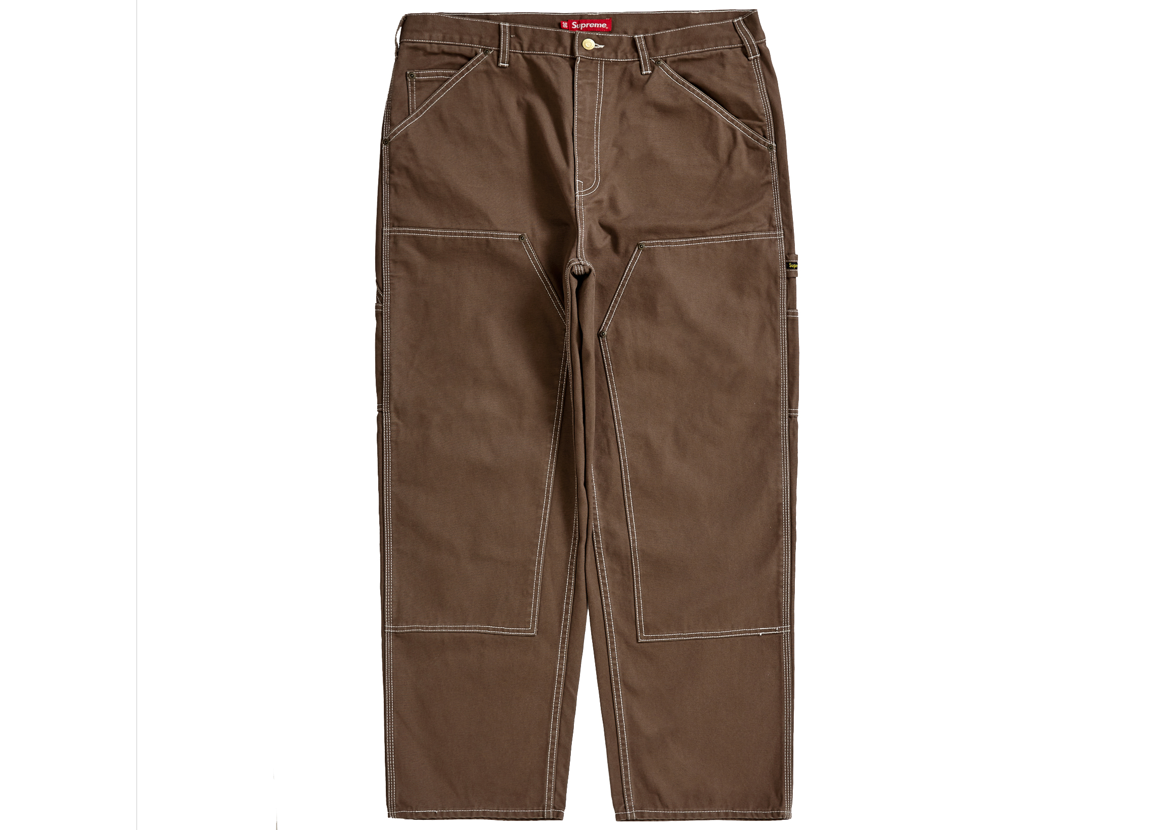 Supreme Leather Double Knee Painter Pant Tan