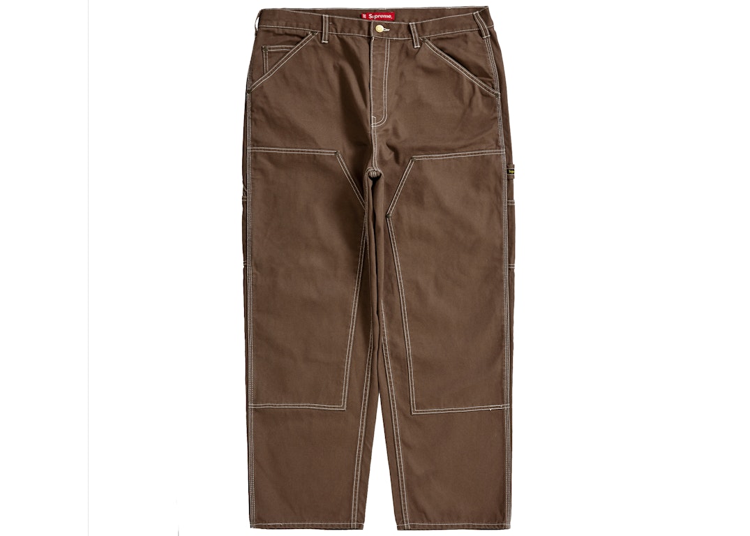 Pre-owned Supreme Double Knee Canvas Painter Pant Brown