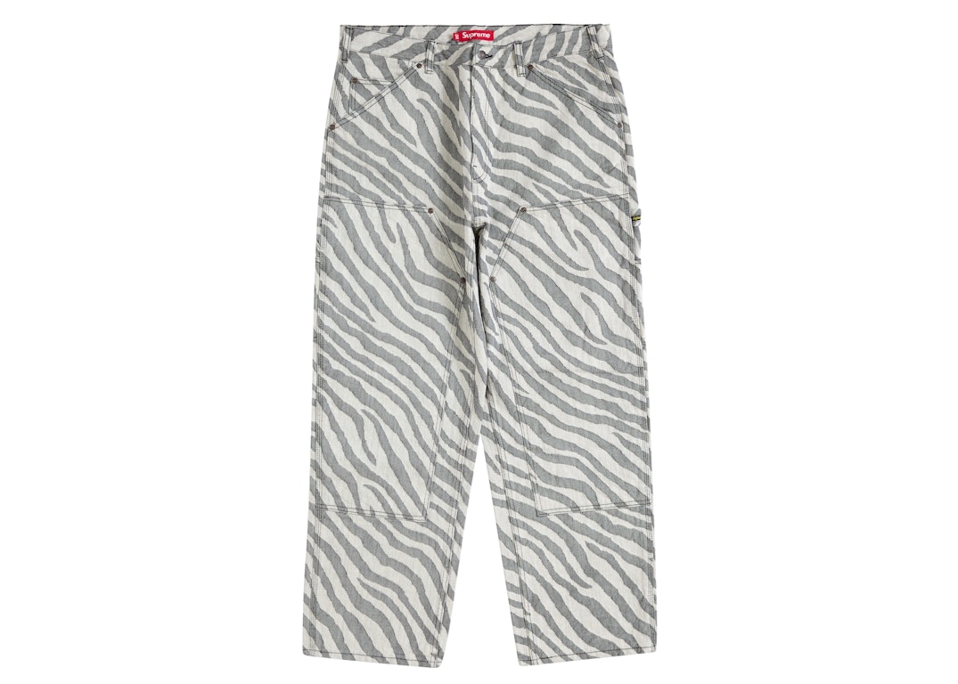 Pre-owned Supreme Double Knee Painter Pant (ss24) Zebra