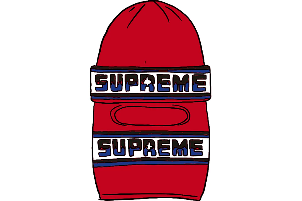 Supreme Double Logo Facemask Beanie Red
