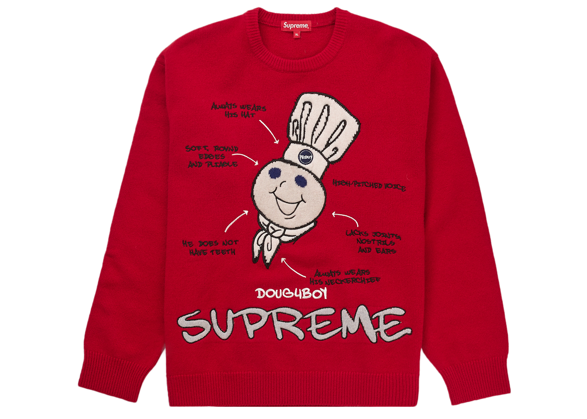 Supreme Doughboy Sweater Red Men's - FW22 - US