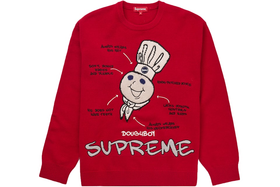 Supreme sweater red and white Clearance