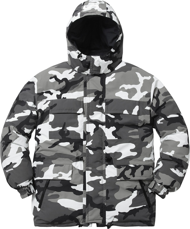 Supreme Downtown Down Parka Snow Camo - FW16 Men's - US