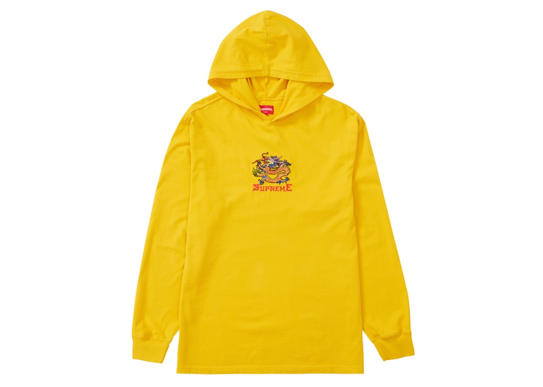 Pre-owned Supreme Dragon Hooded L/s Top Gold