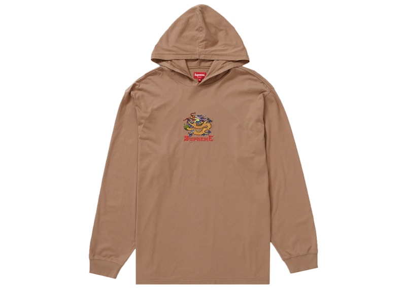 Supreme Dragon Hooded L/S Top Light Brown Men's - SS22 - US