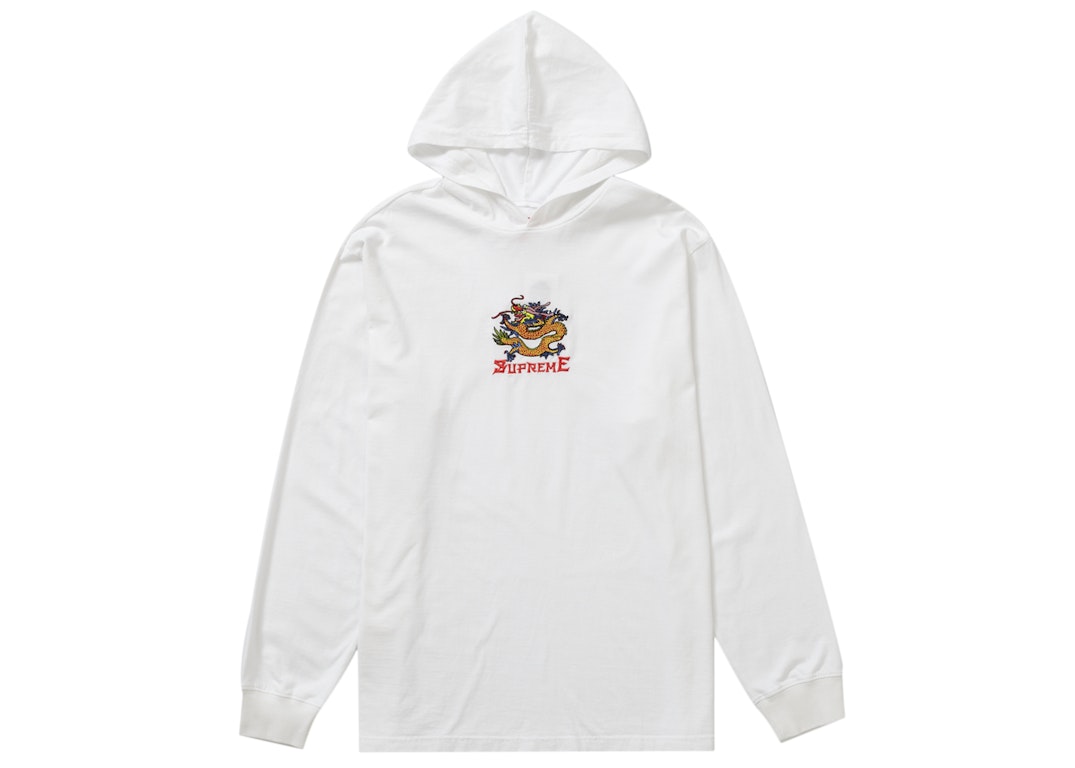 Pre-owned Supreme Dragon Hooded L/s Top White
