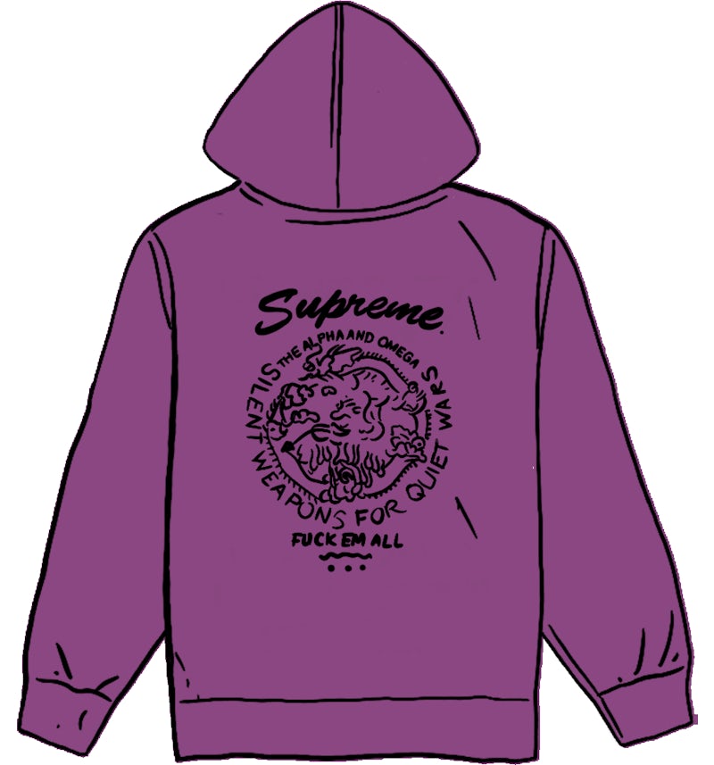 Supreme dragon overdyed hooded sweatshirt red hotsell